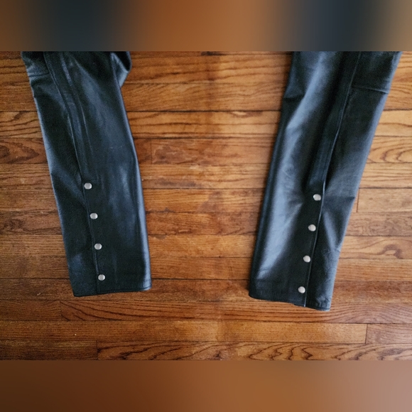 Chaps Genuine Leather Motorcycle Pro Rider Black Size Large - Picture 10 of 15